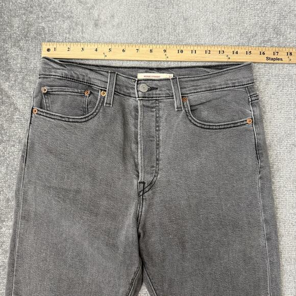 Levi's Wedgie Straight Jeans Womens 30x28 Gray High Rise Stretch Denim Red Tab - Picture 7 of 13